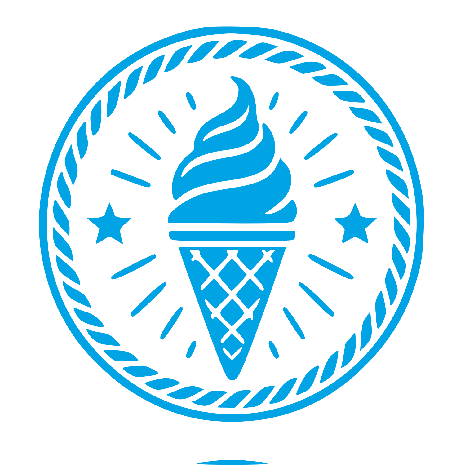 Ice Cream Cone Badge Logo #00a3e4