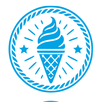 Ice Cream Cone Badge Logo #00a3e4
