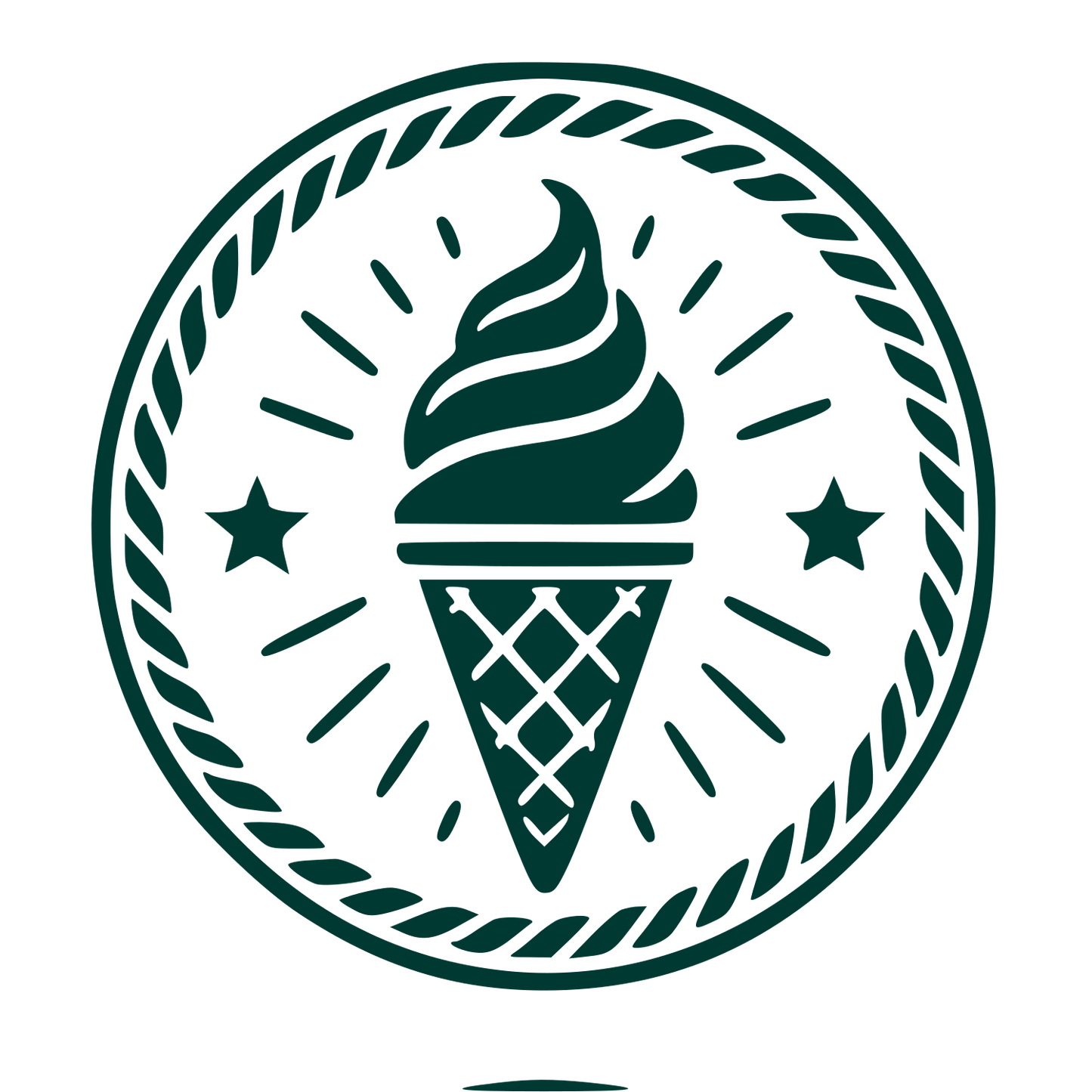 Ice Cream Cone Badge Logo #003932
