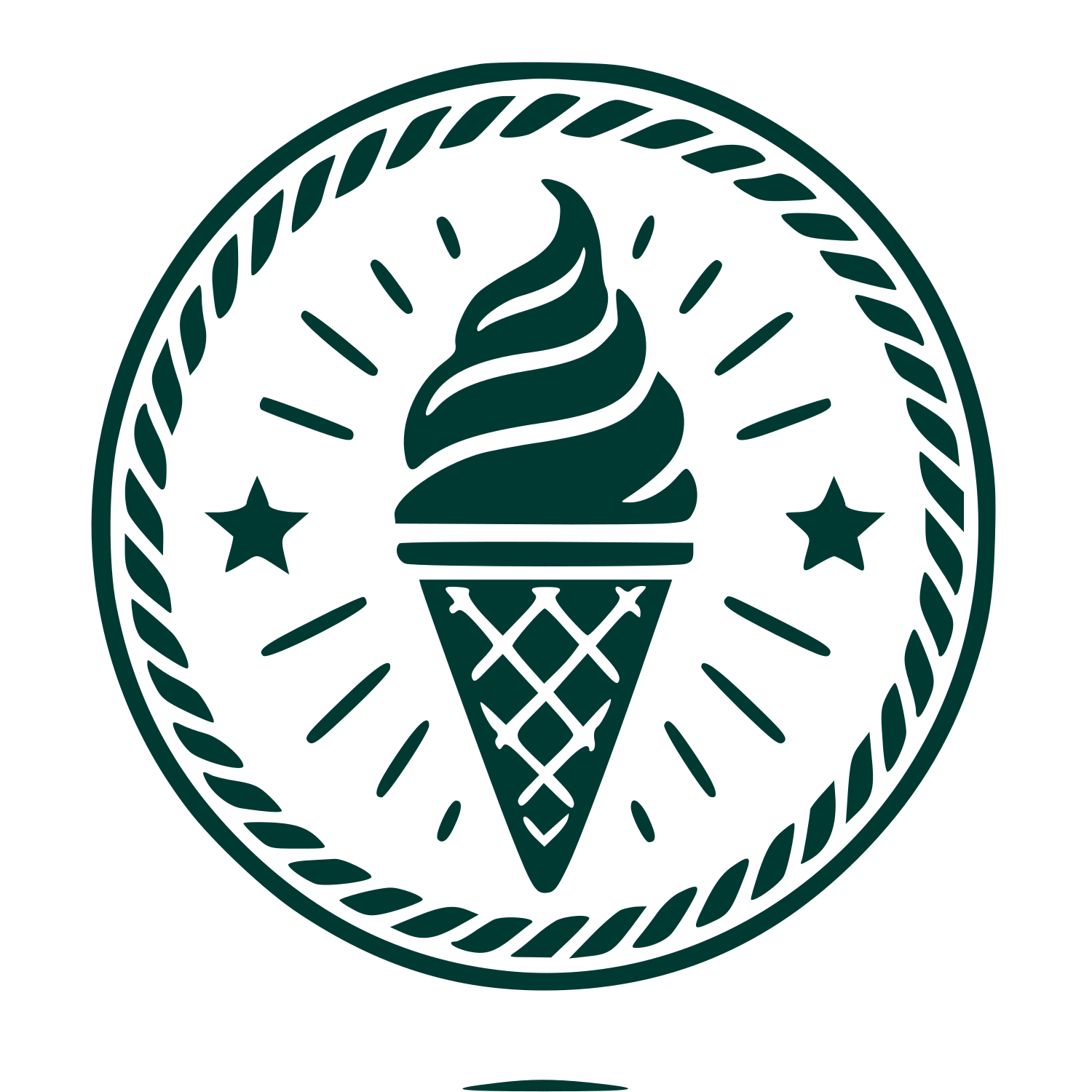 Ice Cream Cone Badge Logo #003932