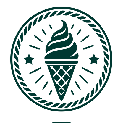 Ice Cream Cone Badge Logo #003932