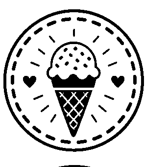 Ice Cream Cone Stamp Badge Logo