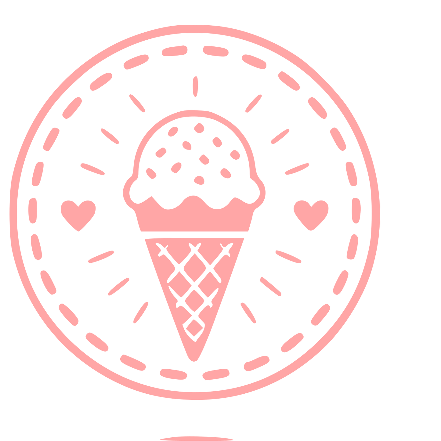 Ice Cream Cone Stamp Badge Logo #ffa6a6