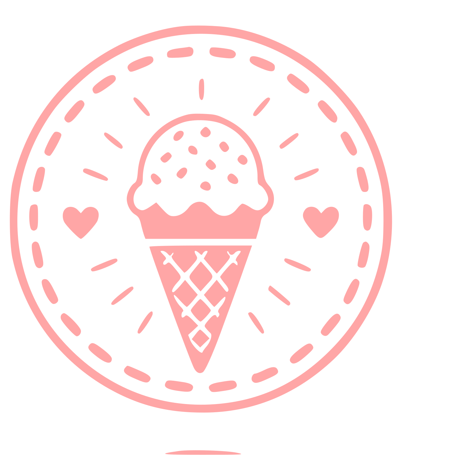 Ice Cream Cone Stamp Badge Logo #ffa6a6
