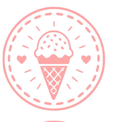 Ice Cream Cone Stamp Badge Logo #ffa6a6