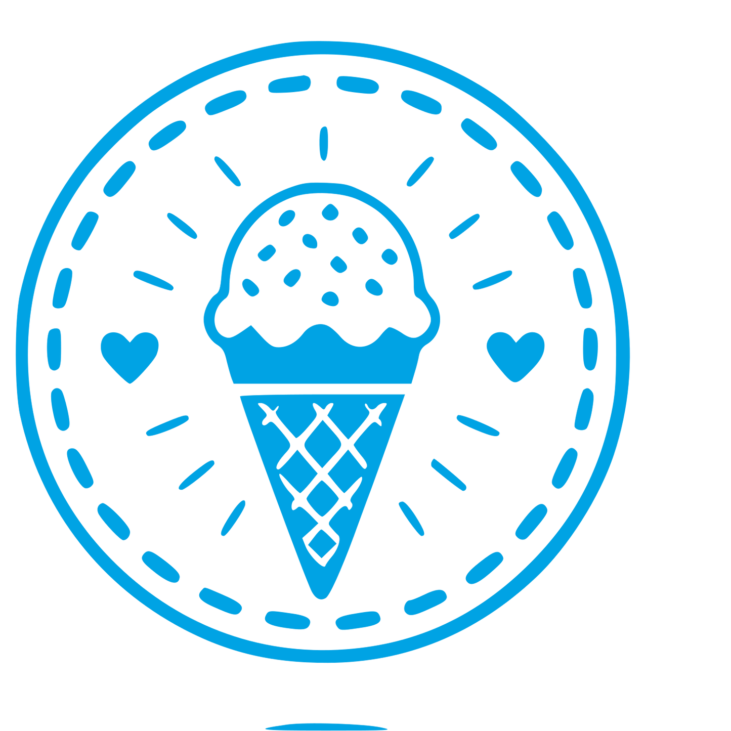 Ice Cream Cone Stamp Badge Logo #00a3e4