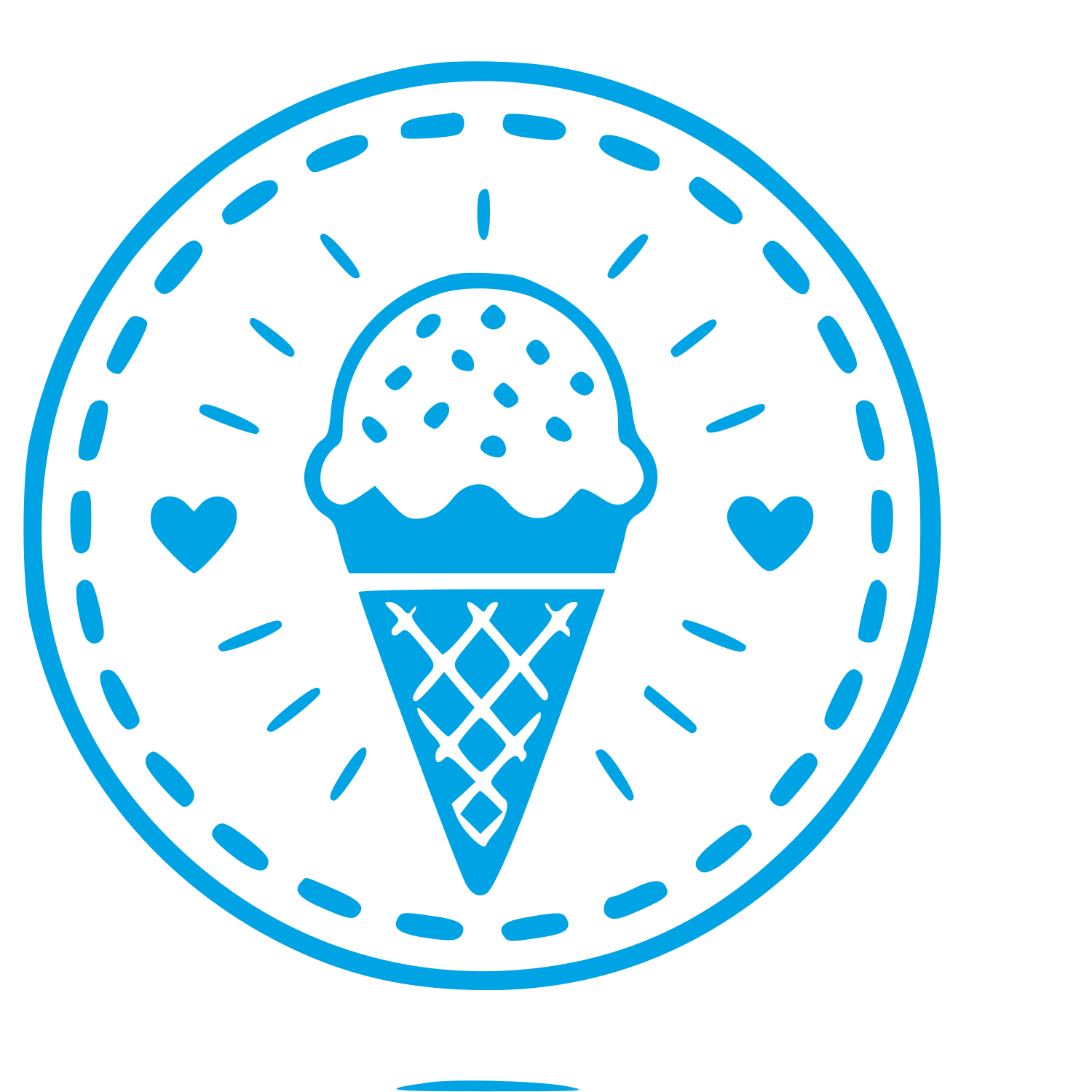 Ice Cream Cone Stamp Badge Logo #00a3e4
