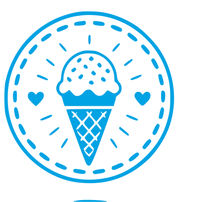 Ice Cream Cone Stamp Badge Logo #00a3e4