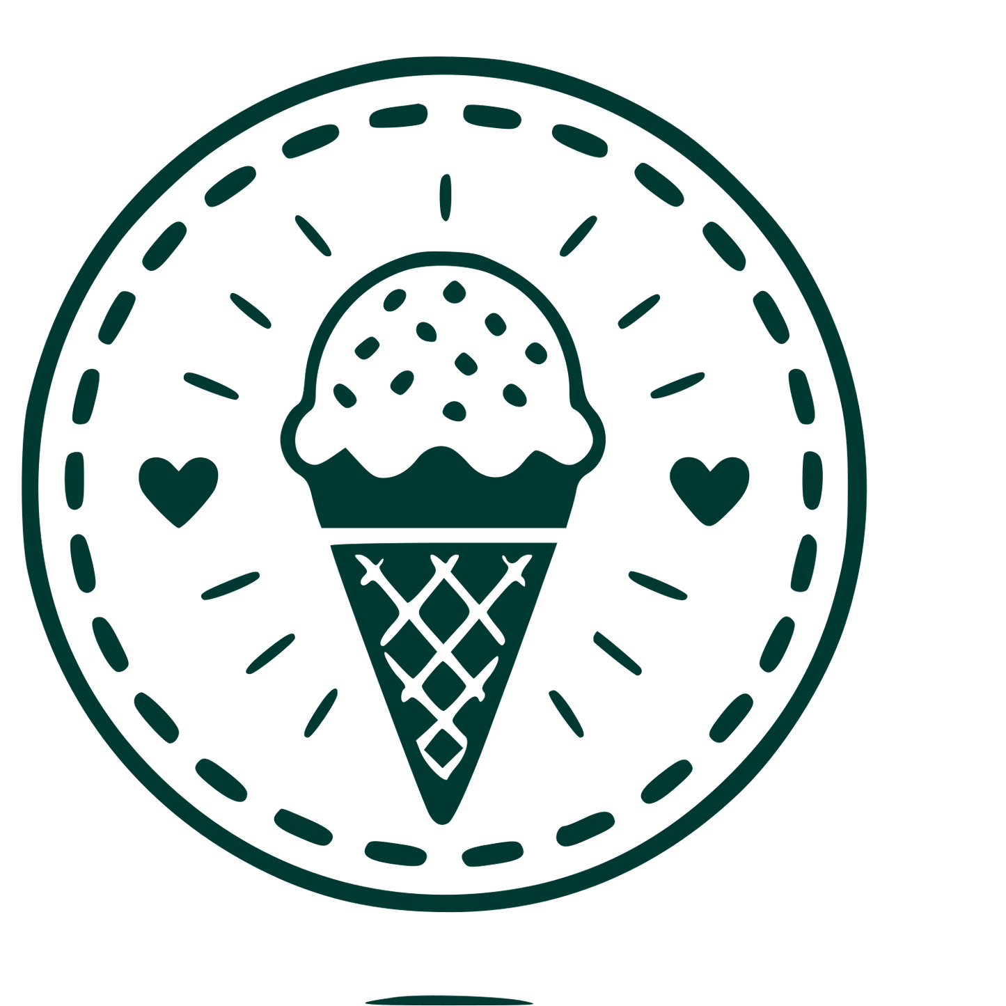 Ice Cream Cone Stamp Badge Logo #003932