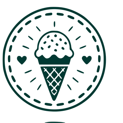 Ice Cream Cone Stamp Badge Logo #003932