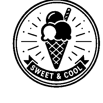 Ice Cream Cone Stamp Badge Logo