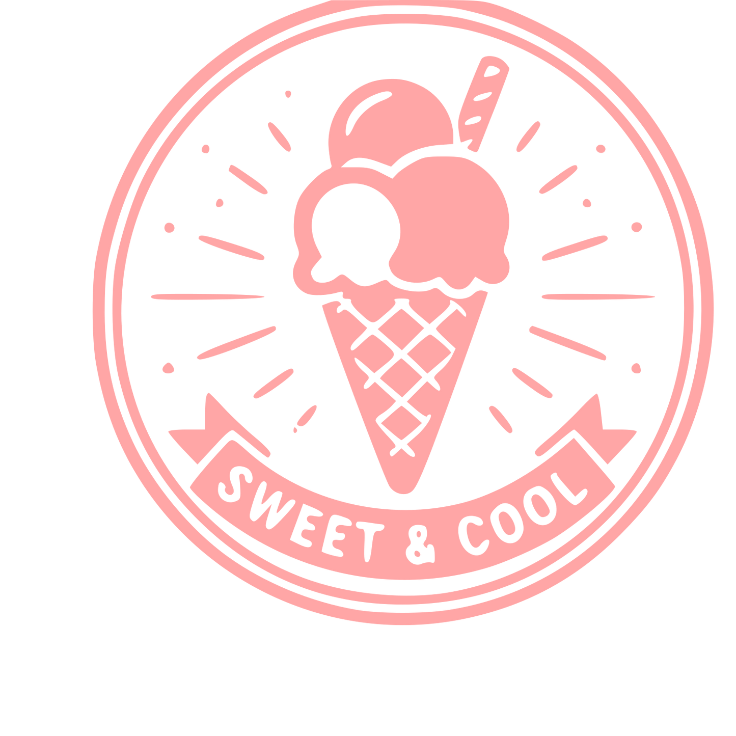 Ice Cream Cone Stamp Badge Logo #ffa6a6