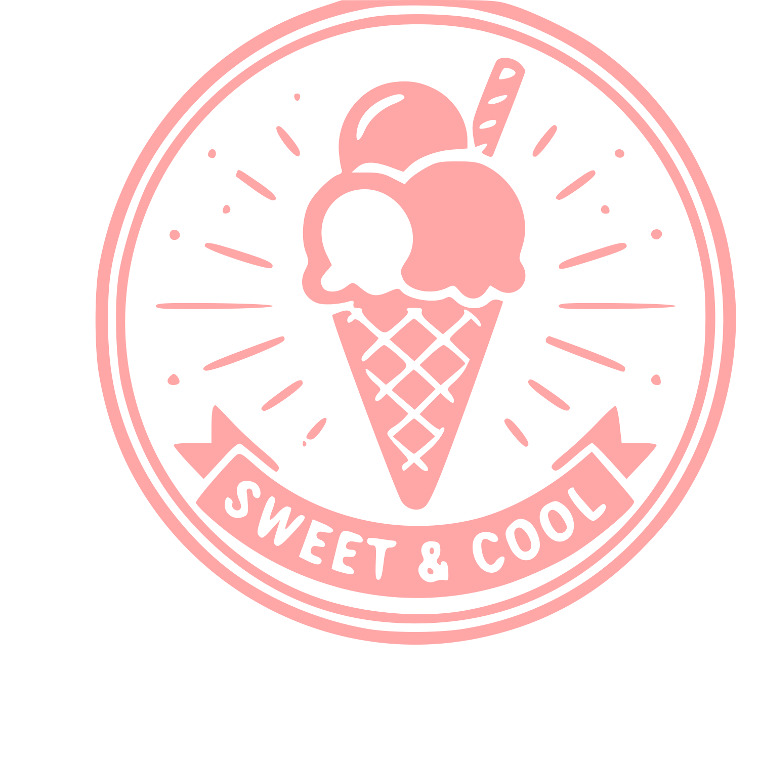 Ice Cream Cone Stamp Badge Logo #ffa6a6