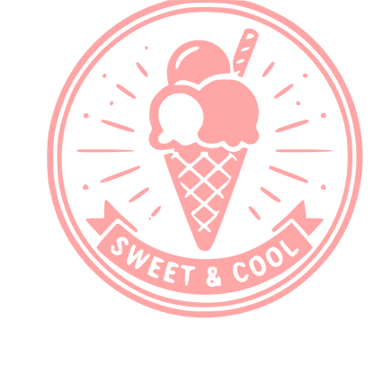 Ice Cream Cone Stamp Badge Logo #ffa6a6