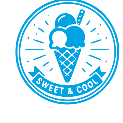 Ice Cream Cone Stamp Badge Logo #00a3e4
