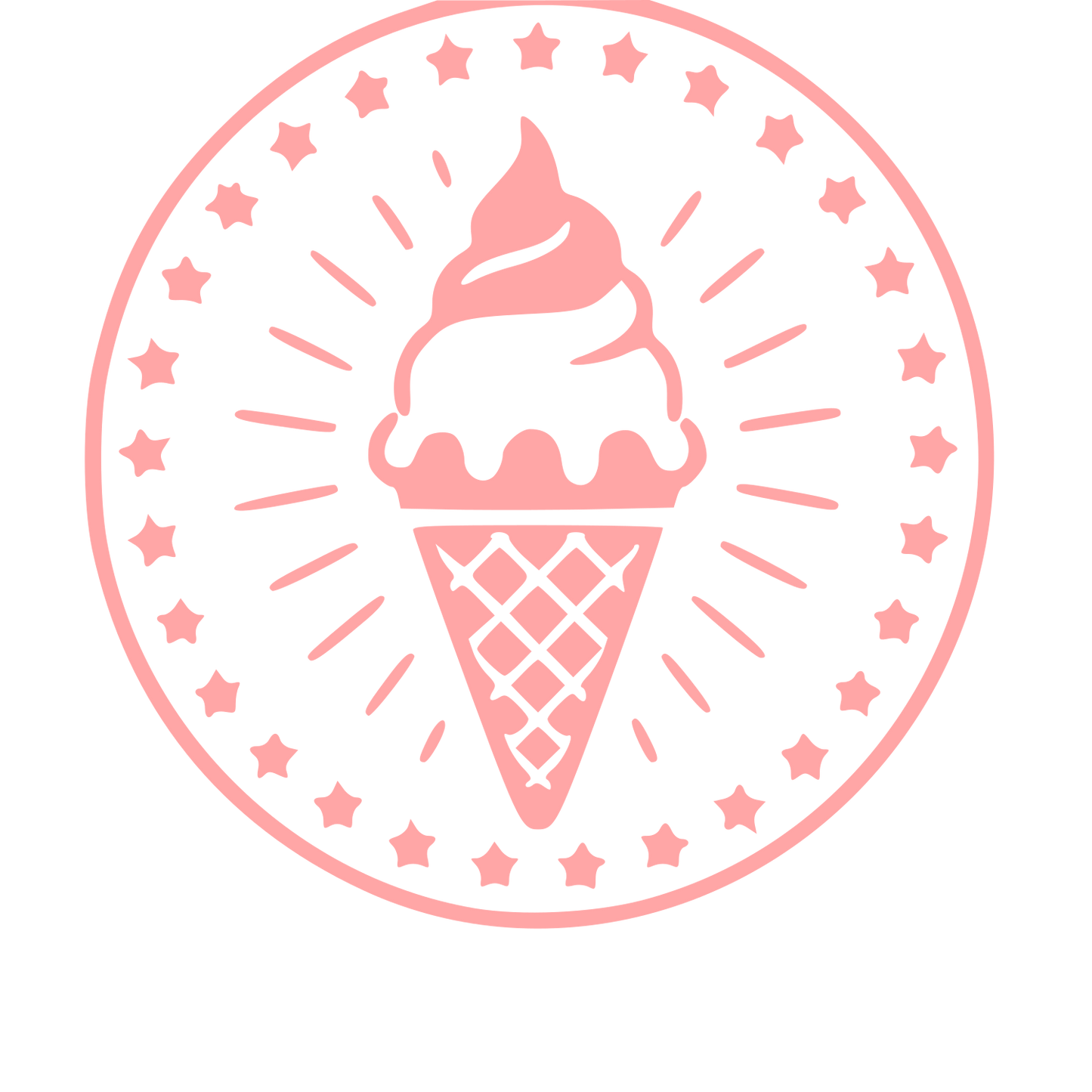 Ice Cream Cone Stamp Badge Logo #ffa6a6