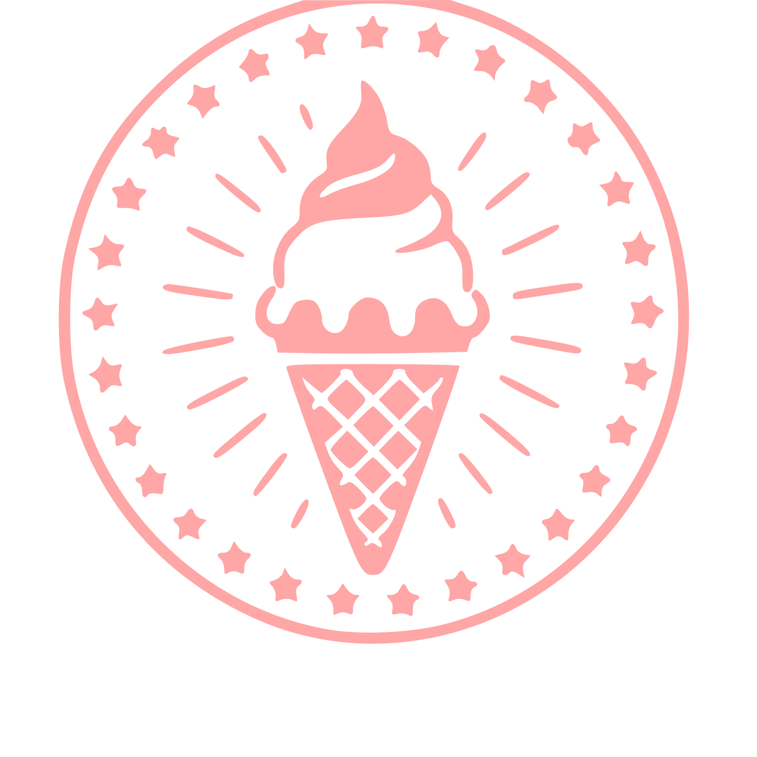 Ice Cream Cone Stamp Badge Logo #ffa6a6