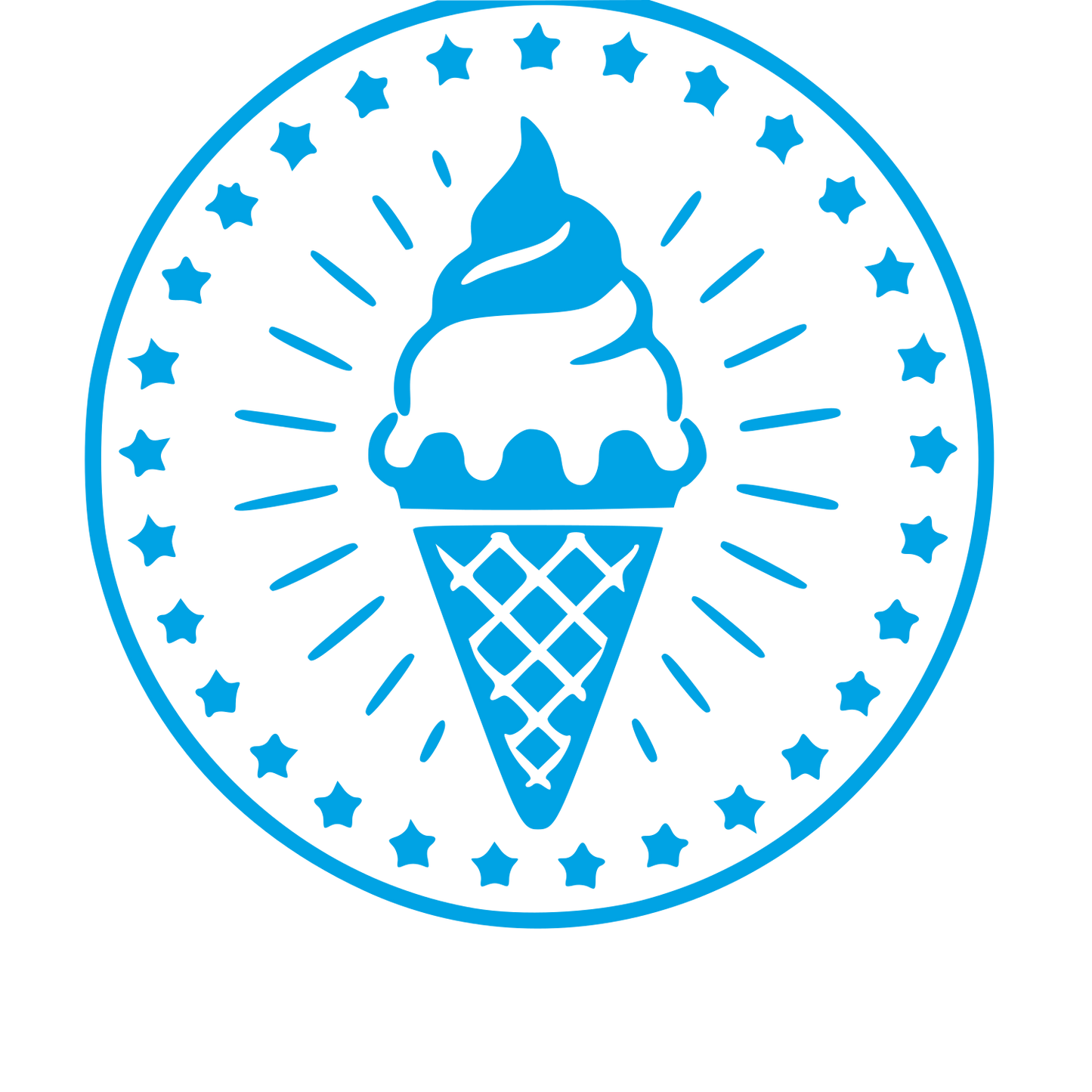 Ice Cream Cone Stamp Badge Logo #00a3e4