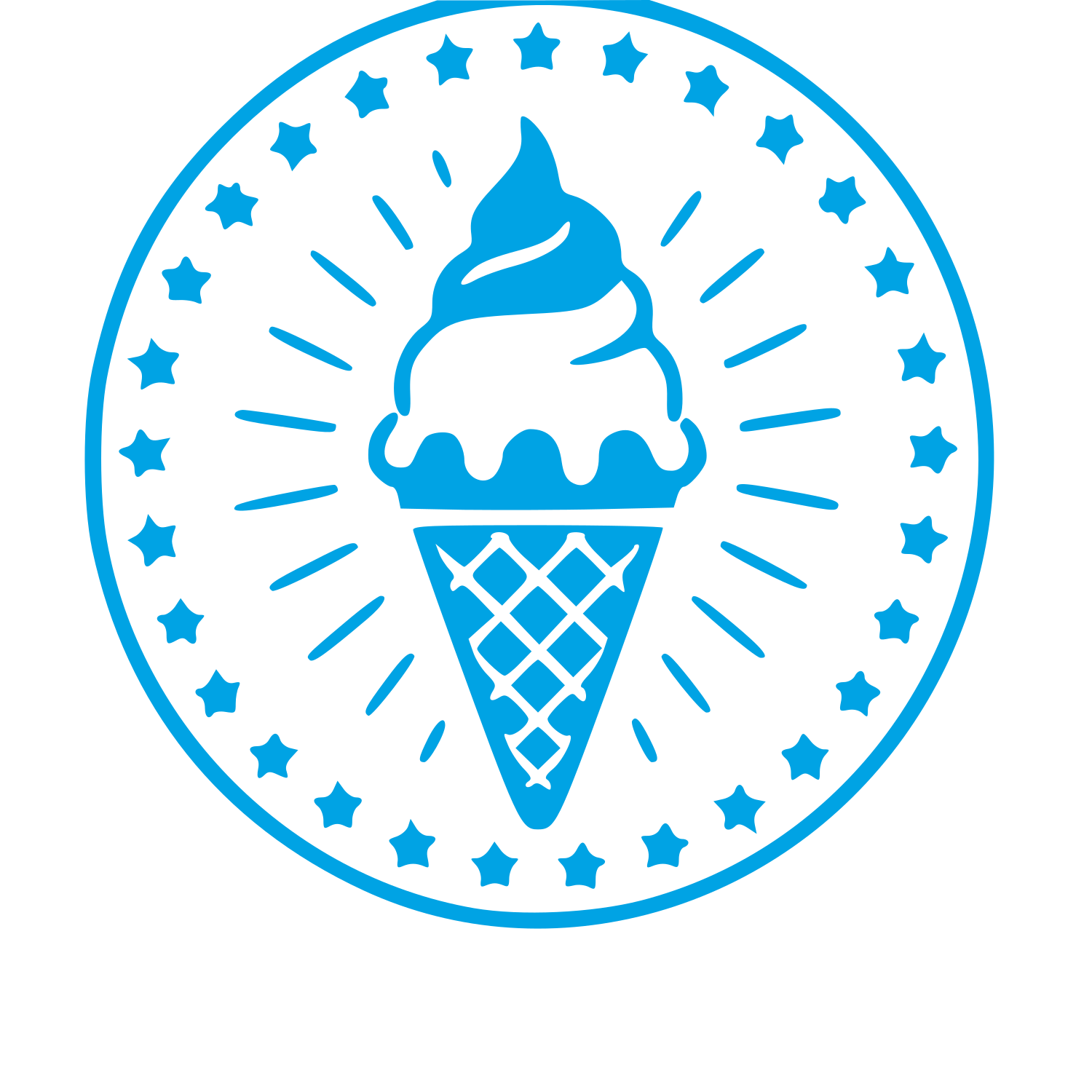 Ice Cream Cone Stamp Badge Logo #00a3e4