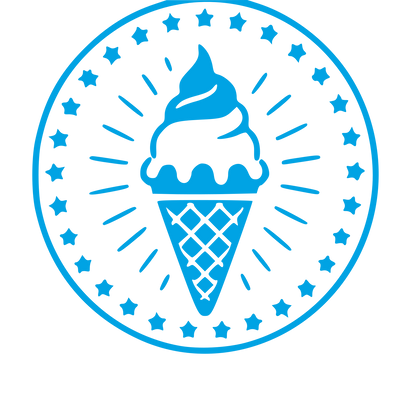 Ice Cream Cone Stamp Badge Logo #00a3e4