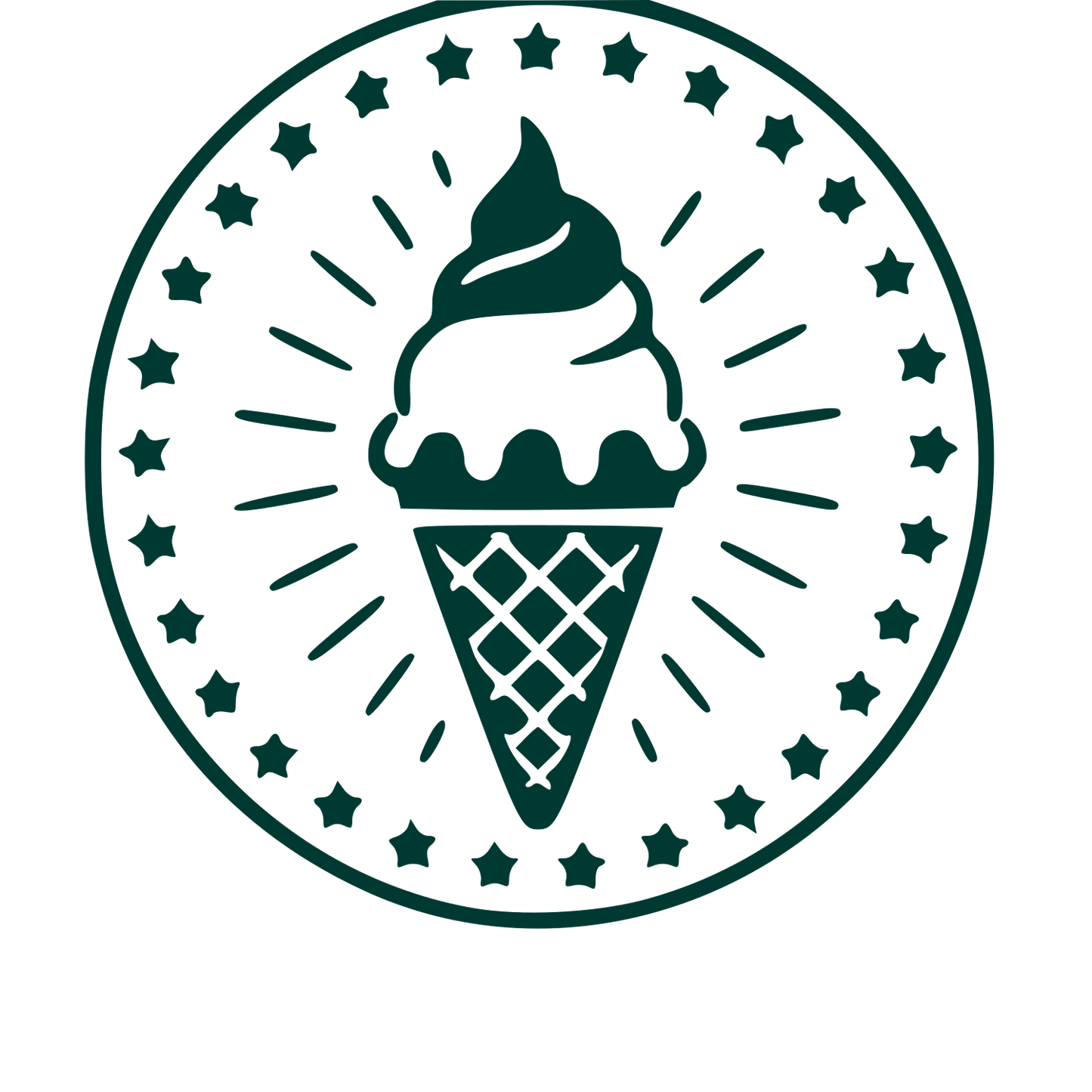 Ice Cream Cone Stamp Badge Logo #003932