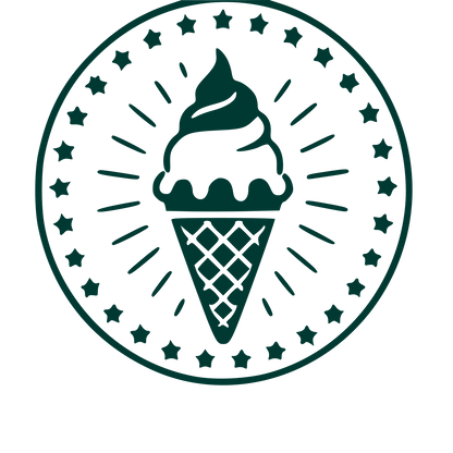 Ice Cream Cone Stamp Badge Logo #003932