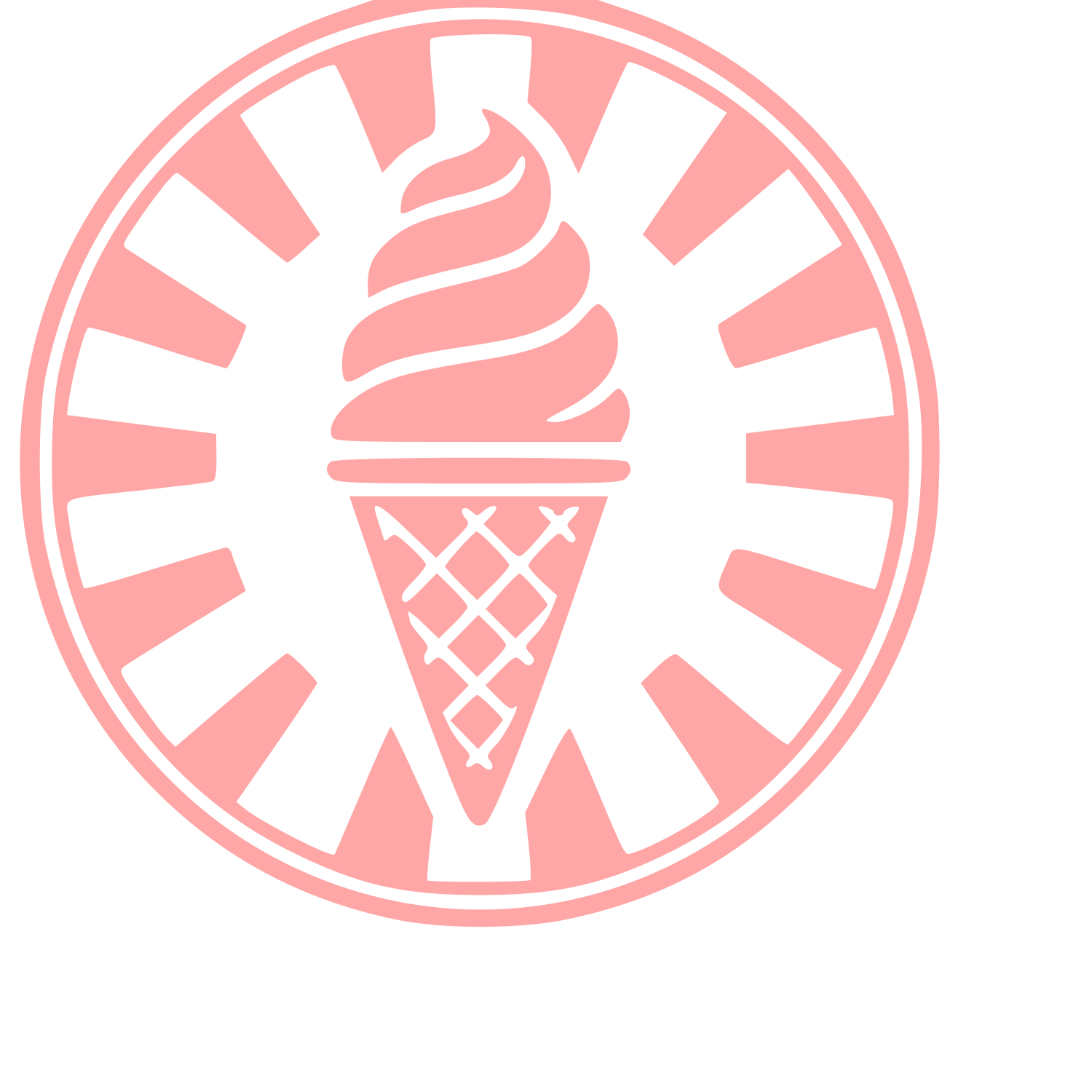 Ice Cream Cone Stamp Badge Logo #ffa6a6
