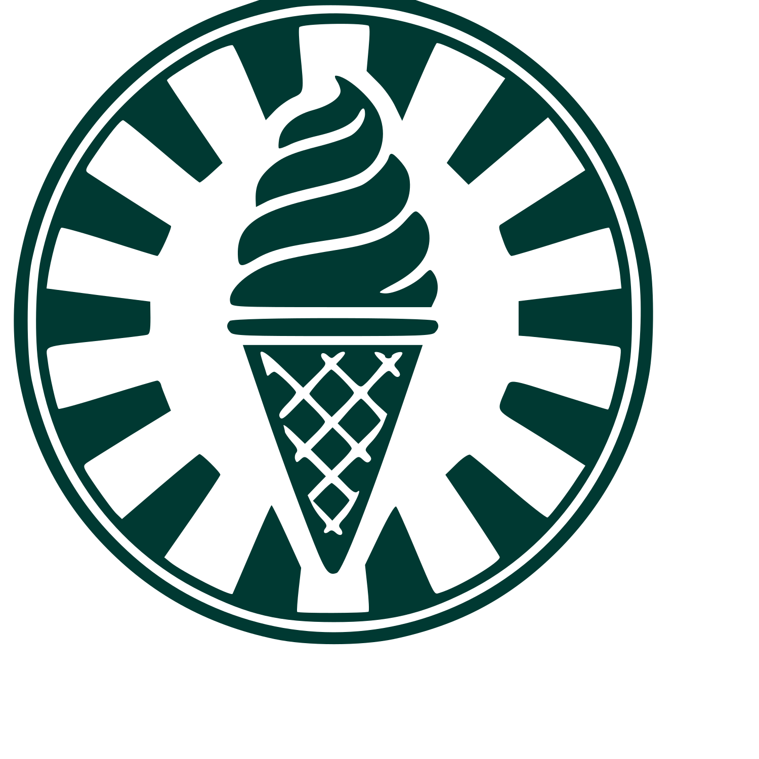 Ice Cream Cone Stamp Badge Logo #003932