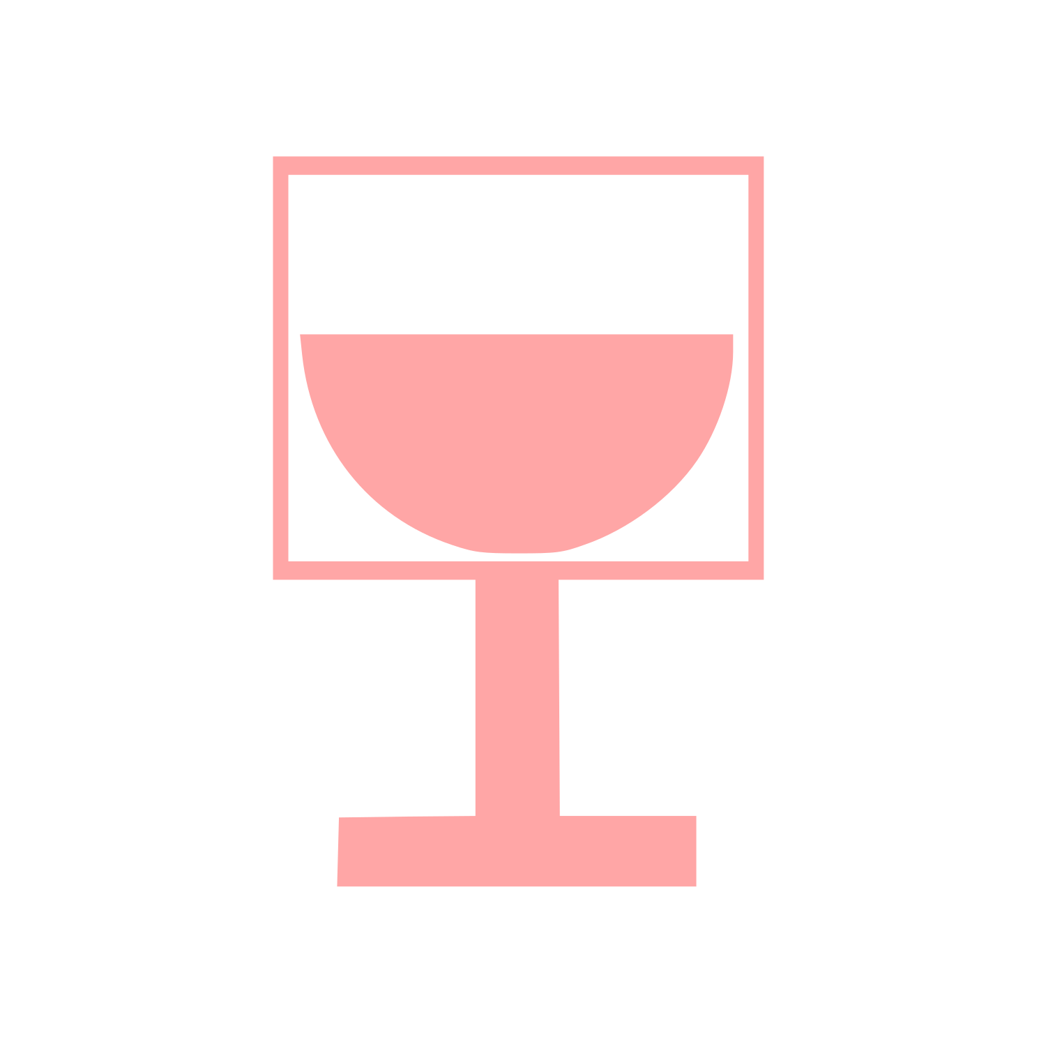 Bauhaus Wine Glass Logo #ffa6a6