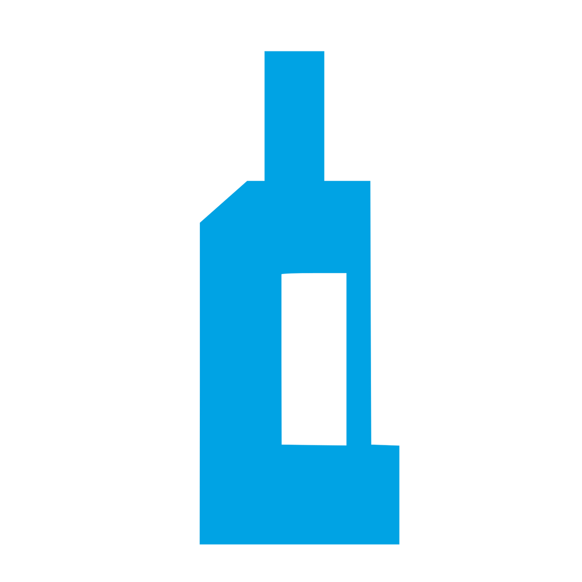 Brutalist Wine Bottle Logo #00a3e4