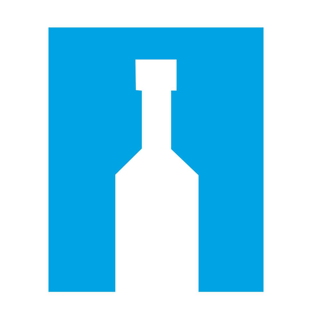 Brutalist Wine Bottle Logo #00a3e4