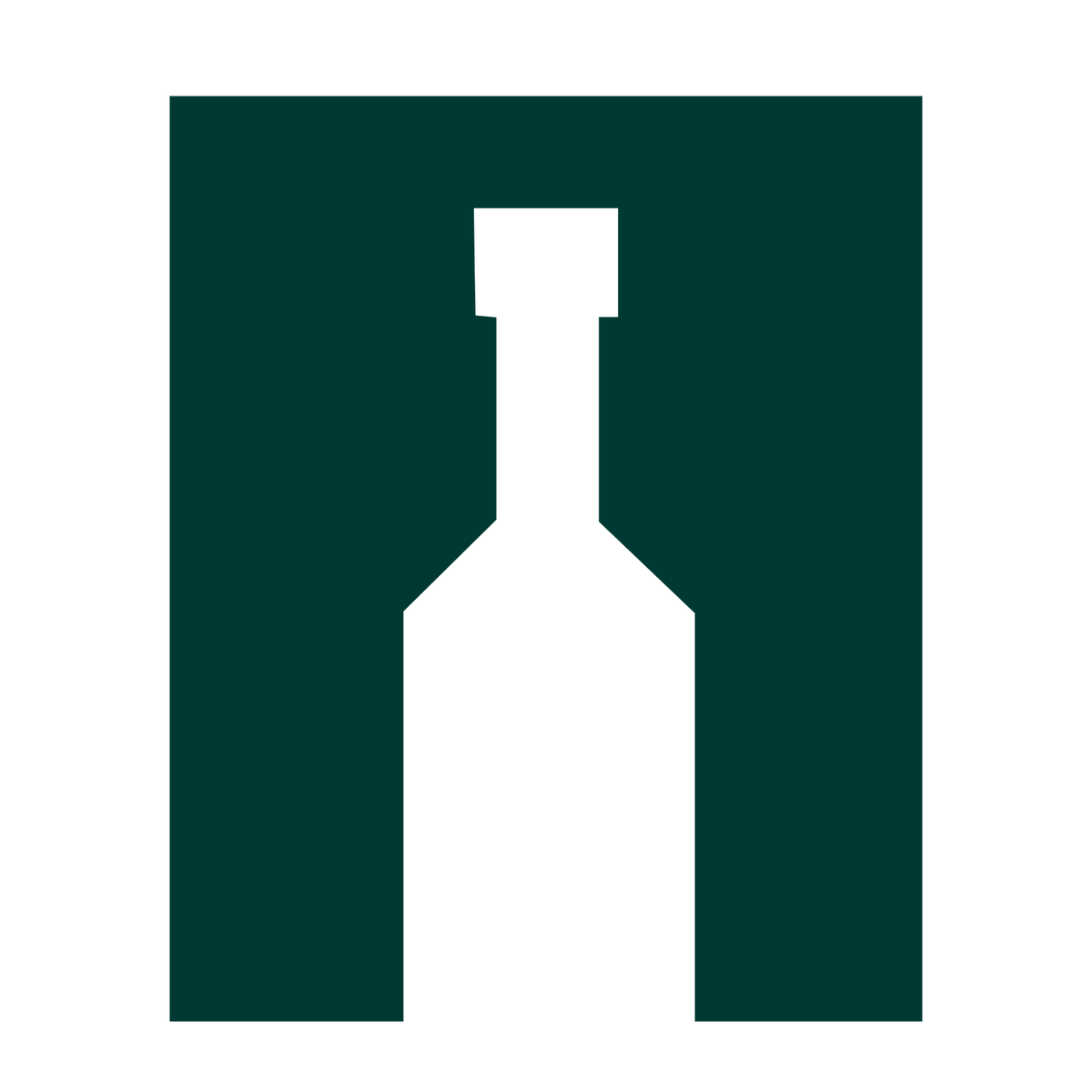Brutalist Wine Bottle Logo #003932