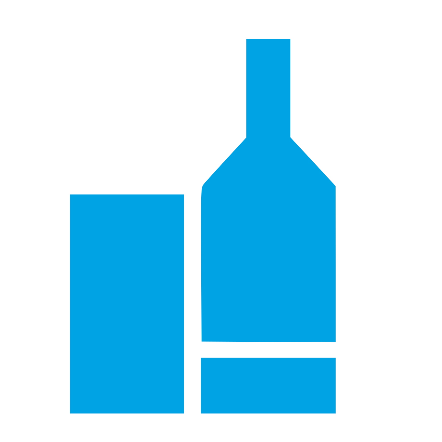 Wine Bottle and Glass Logo #00a3e4