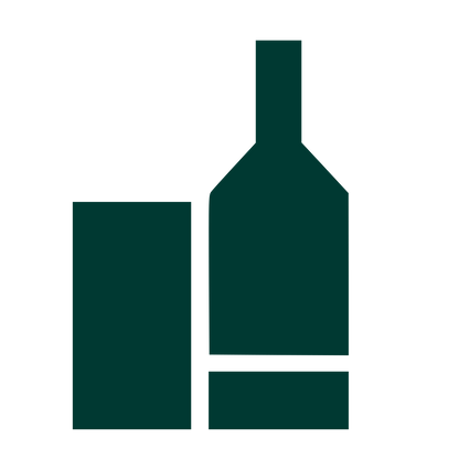 Wine Bottle and Glass Logo #003932