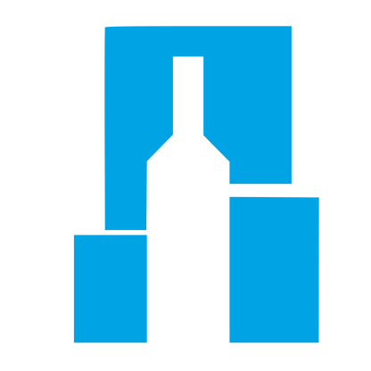 Brutalist Wine Bottle Logo #00a3e4