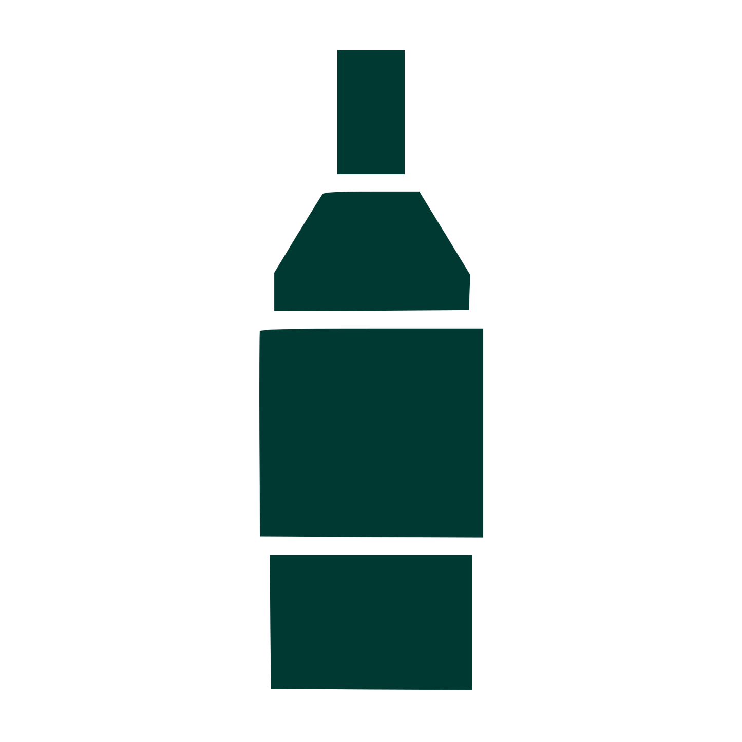 Wine Bottle Brutalist Logo #003932