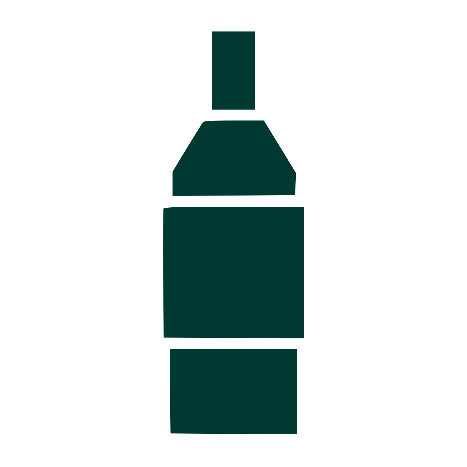 Wine Bottle Brutalist Logo #003932