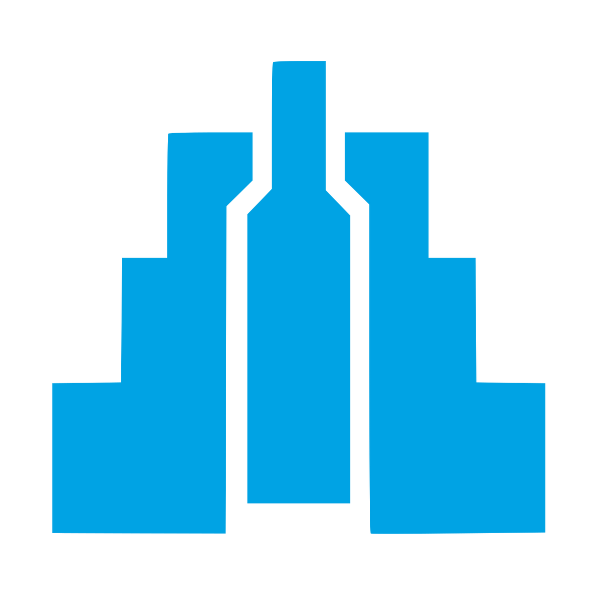 Brutalist Wine Bottle Logo #00a3e4