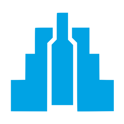 Brutalist Wine Bottle Logo #00a3e4