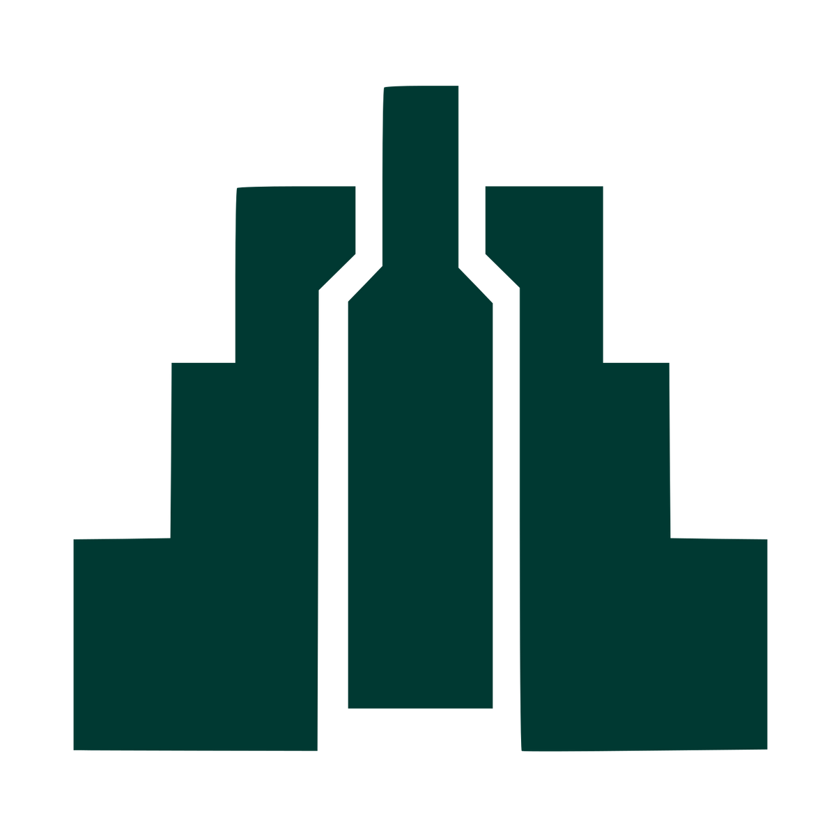 Brutalist Wine Bottle Logo #003932