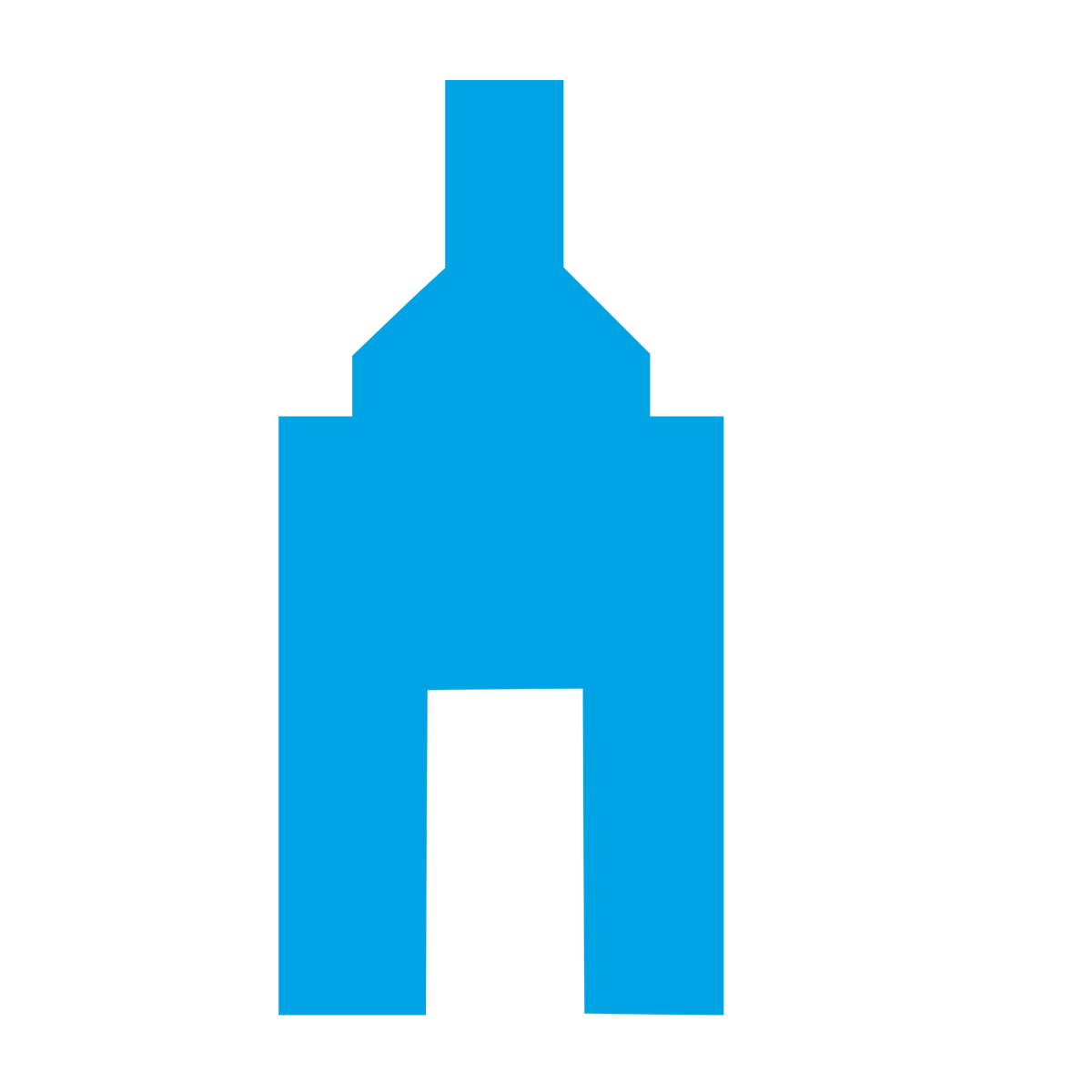 Brutalist Wine Bottle Logo #00a3e4