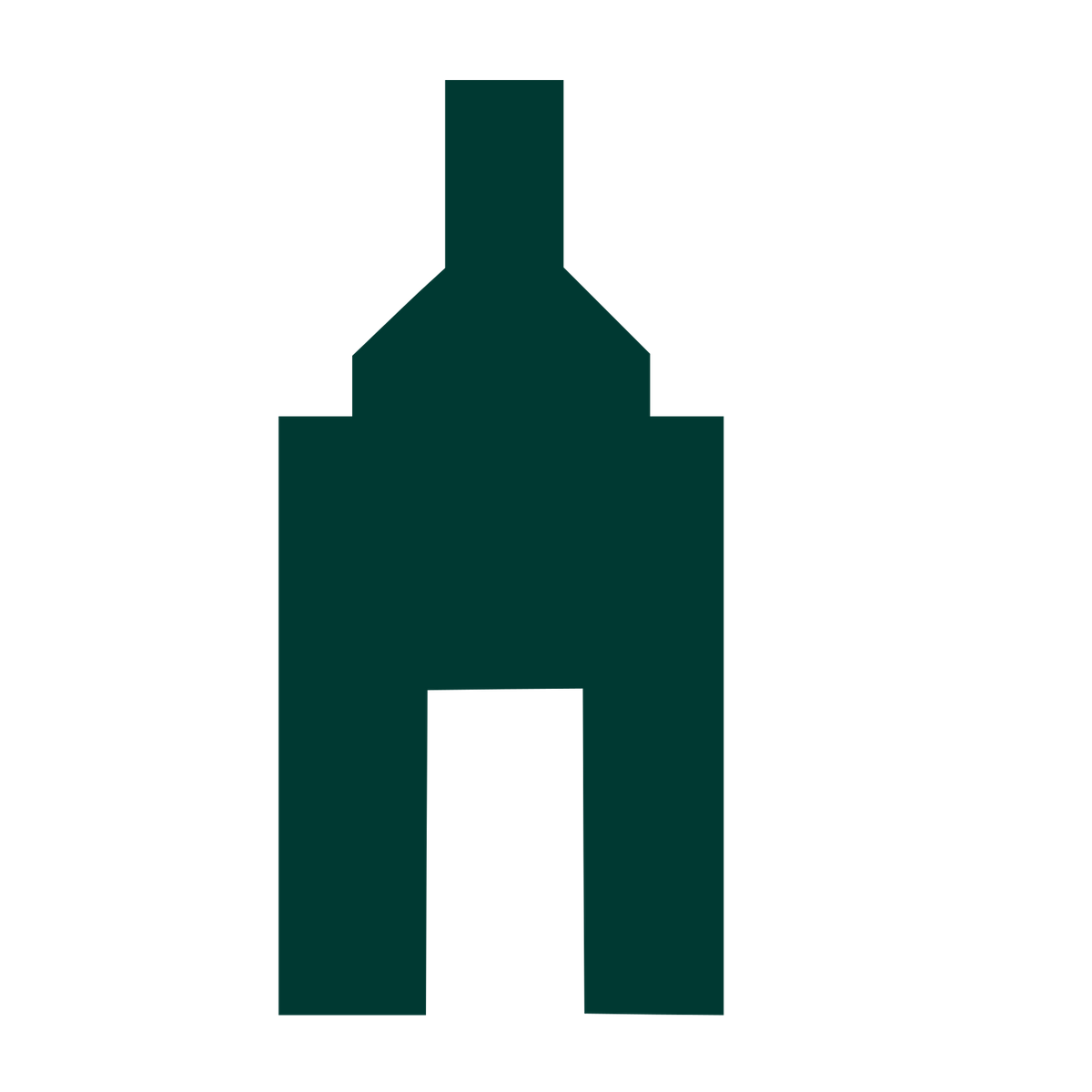 Brutalist Wine Bottle Logo #003932