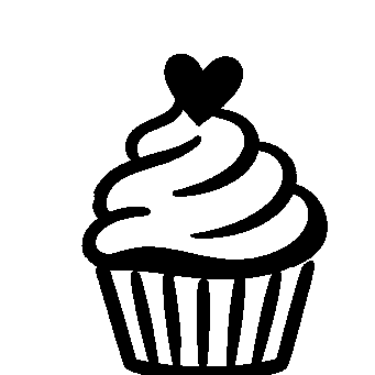 Hand-Drawn Cupcake Heart Logo
