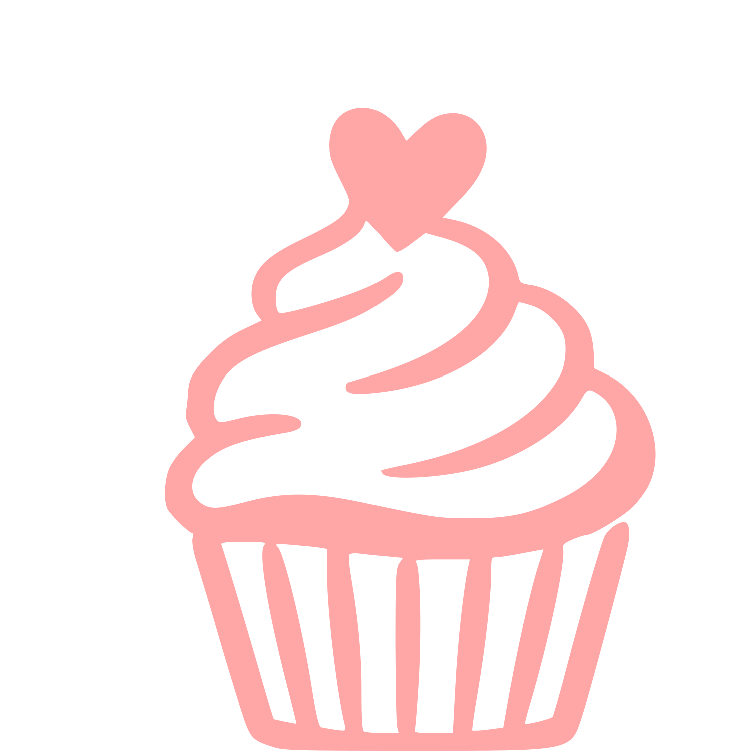 Hand-Drawn Cupcake Heart Logo #ffa6a6