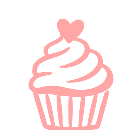 Hand-Drawn Cupcake Heart Logo #ffa6a6