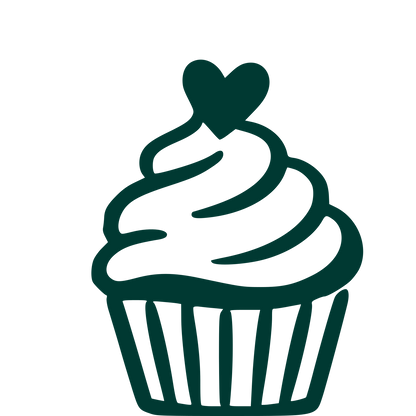 Hand-Drawn Cupcake Heart Logo #003932