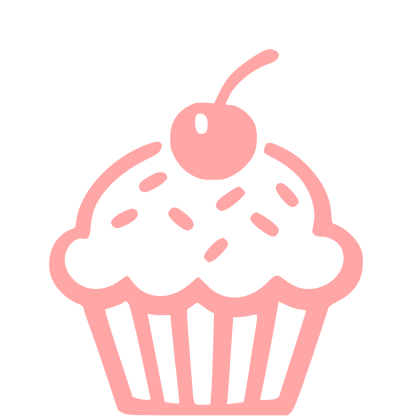 Hand-Drawn Cupcake Cherry Logo #ffa6a6