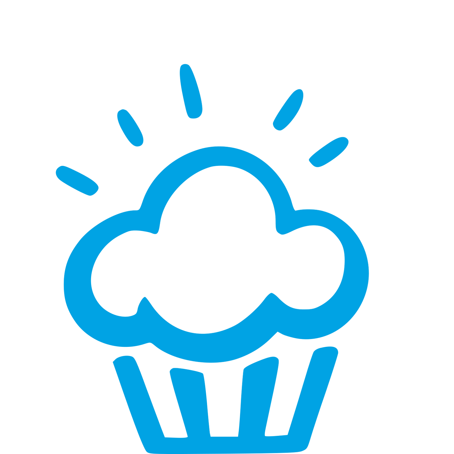 Hand-Drawn Cupcake Logo #00a3e4