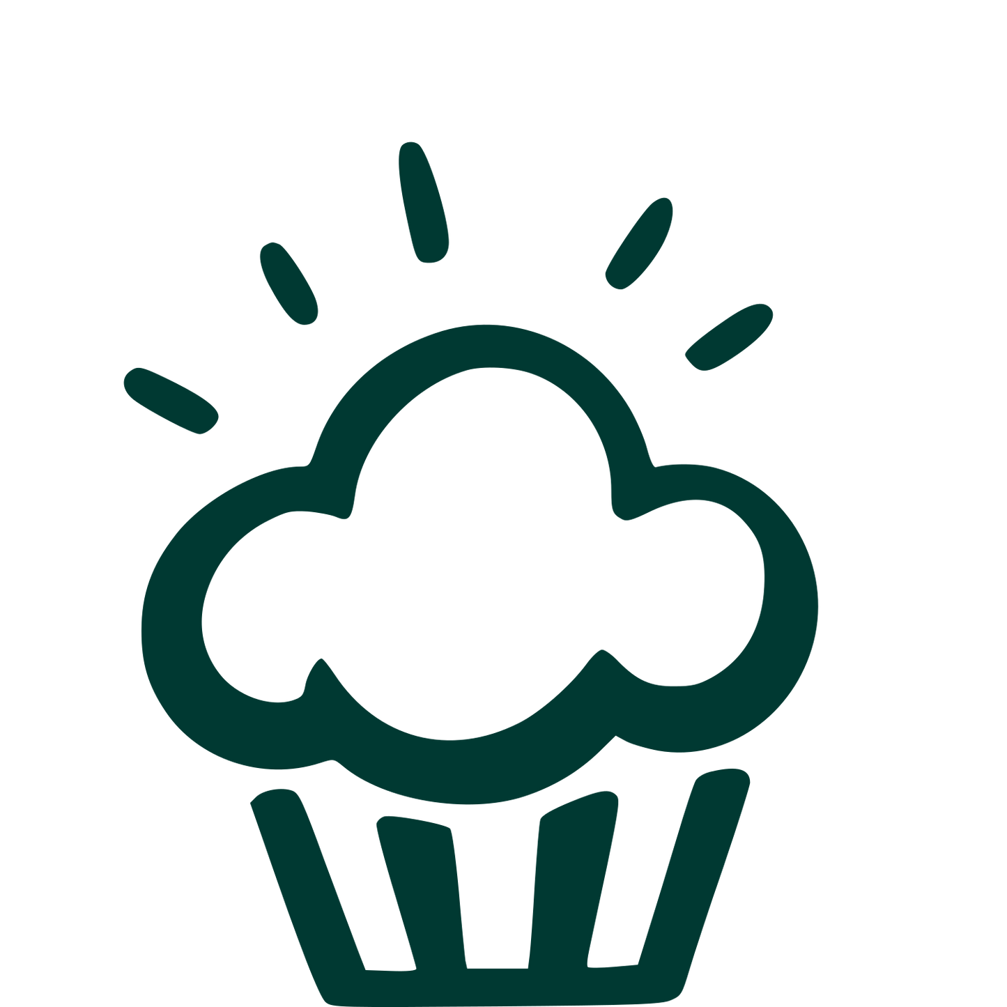 Hand-Drawn Cupcake Logo #003932