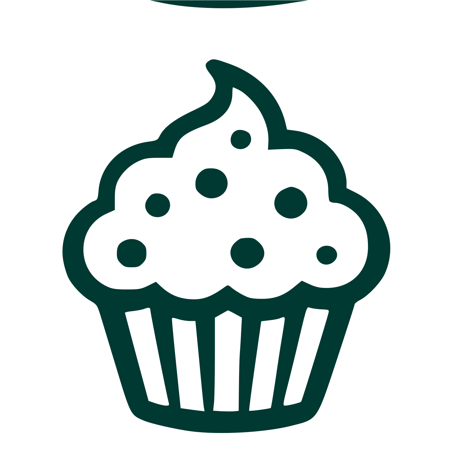 Hand-Drawn Cupcake Logo #003932